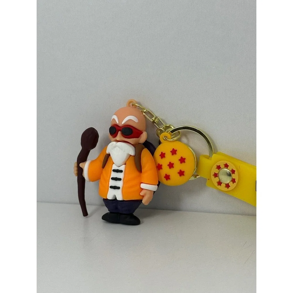 Dragon Ball Z Master Roshi Keychain 3D Rubber Figure Key Ring with Strap